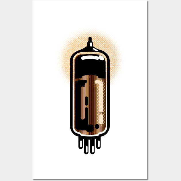 Amplifier Tube in Comic book style Wall Art by SerifsWhiskey